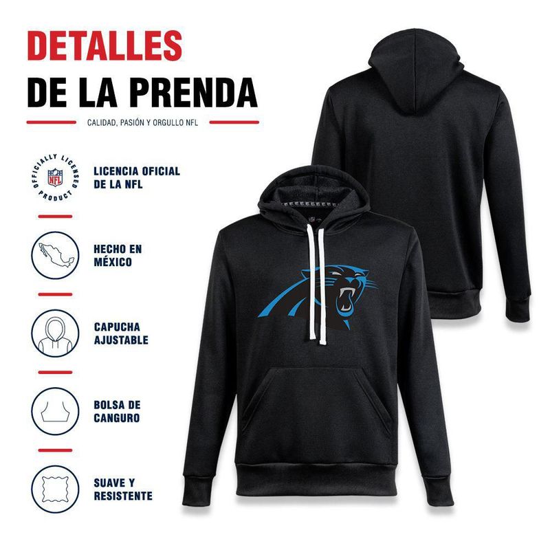 Sudadera Hoodie NFL Carolina Panthers Manga Larga Negro Hombre