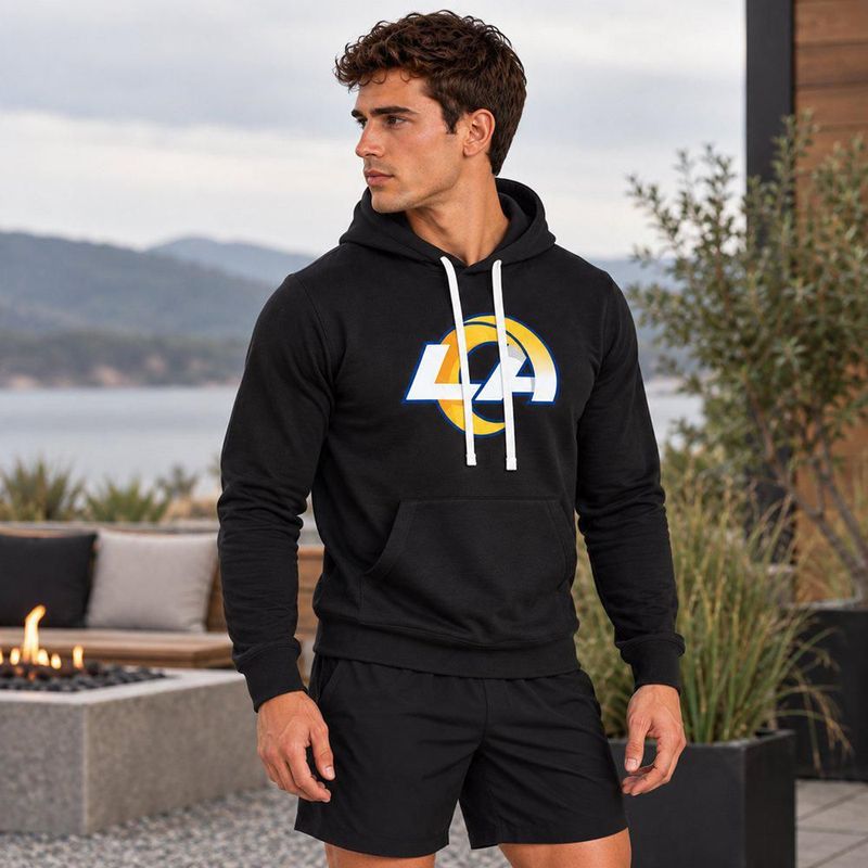 Sudadera Hoodie NFL Los Angeles Rams Manga Larga Negro Hombre