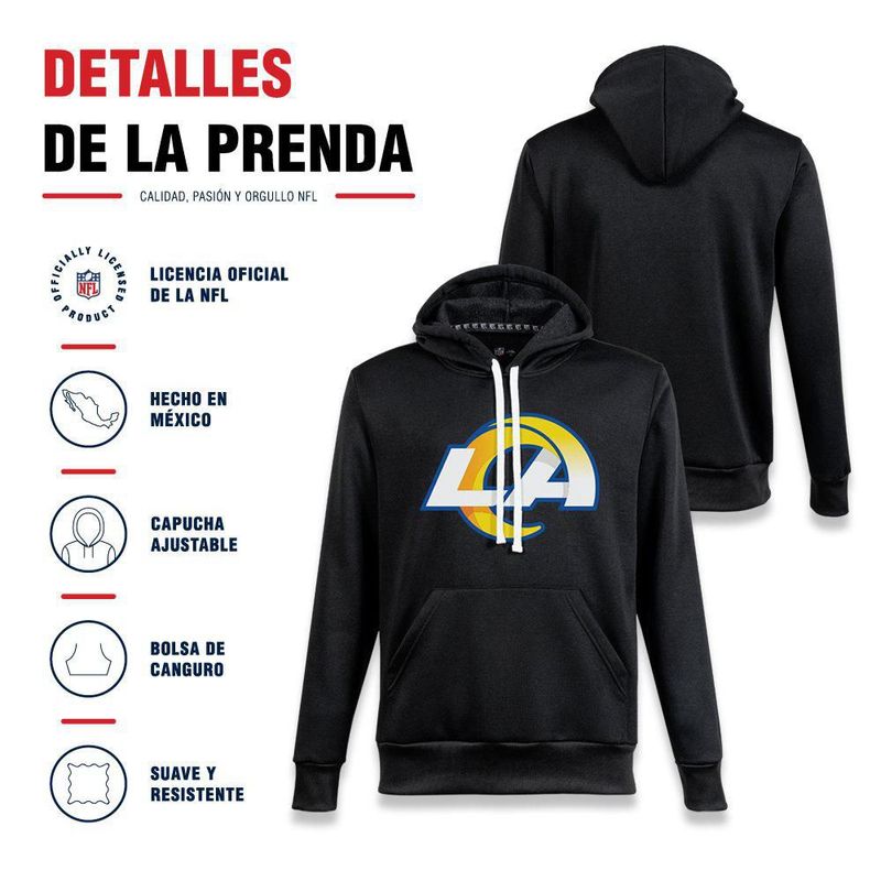 Sudadera Hoodie NFL Los Angeles Rams Manga Larga Negro Hombre