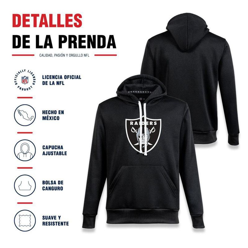 Sudadera Hoodie NFL Las Vegas Raiders Manga Larga Negro Hombre