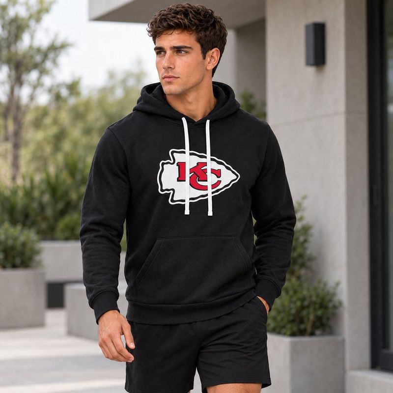 Sudadera Hoodie NFL Kansas City Chiefs Manga Larga Negro Hombre