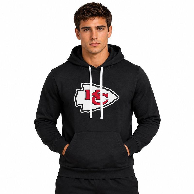Sudadera Hoodie NFL Kansas City Chiefs Manga Larga Negro Hombre