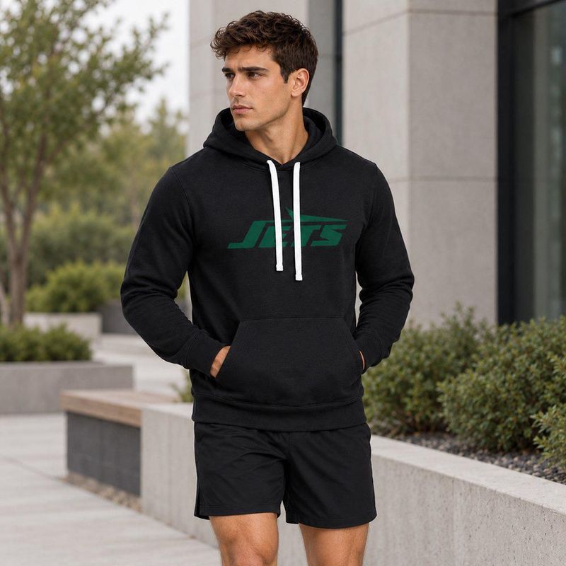 Sudadera Hoodie NFL New York Jets Manga Larga Negro Hombre