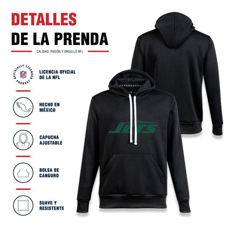 Sudadera Hoodie NFL New York Jets Manga Larga Negro Hombre
