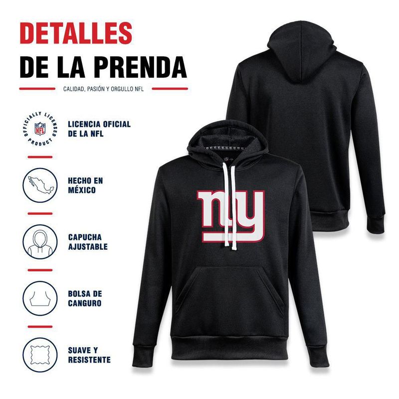 Sudadera Hoodie NFL New York Giants Manga Larga Negro Hombre