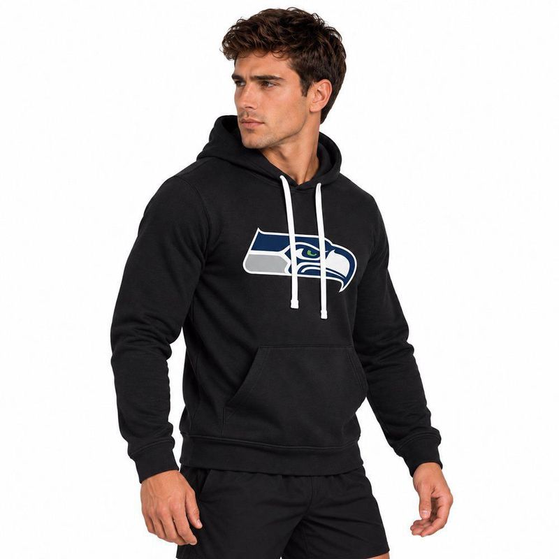 Sudadera Hoodie NFL Seattle Seahawks Manga Larga Negro Hombre