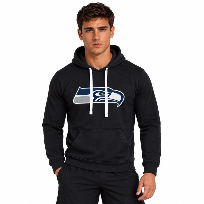 Sudadera Hoodie NFL Seattle Seahawks Manga Larga Negro Hombre
