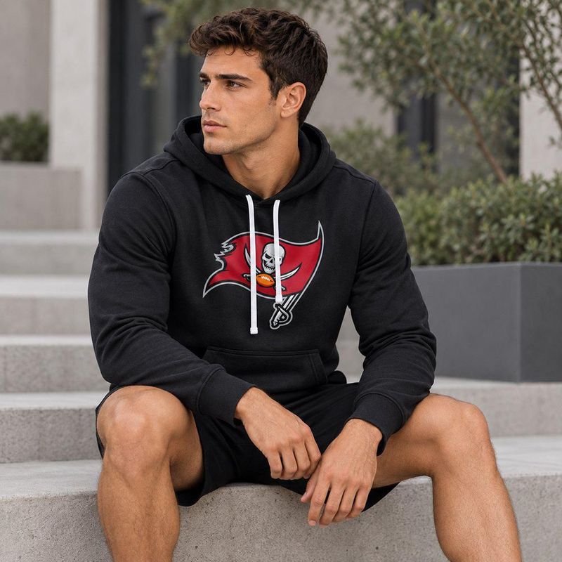 Sudadera Hoodie NFL Tampa Bay Buccaneers Manga Larga Negro Hombre