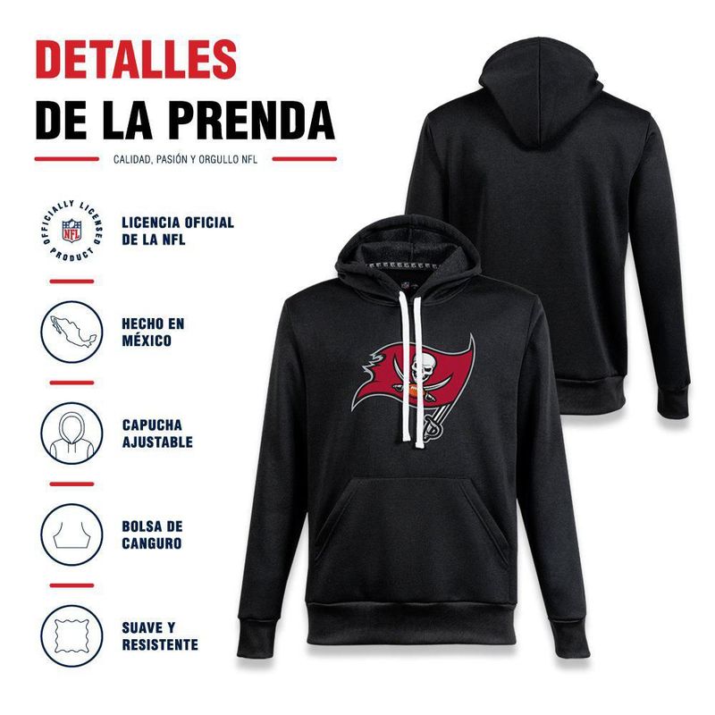 Sudadera Hoodie NFL Tampa Bay Buccaneers Manga Larga Negro Hombre