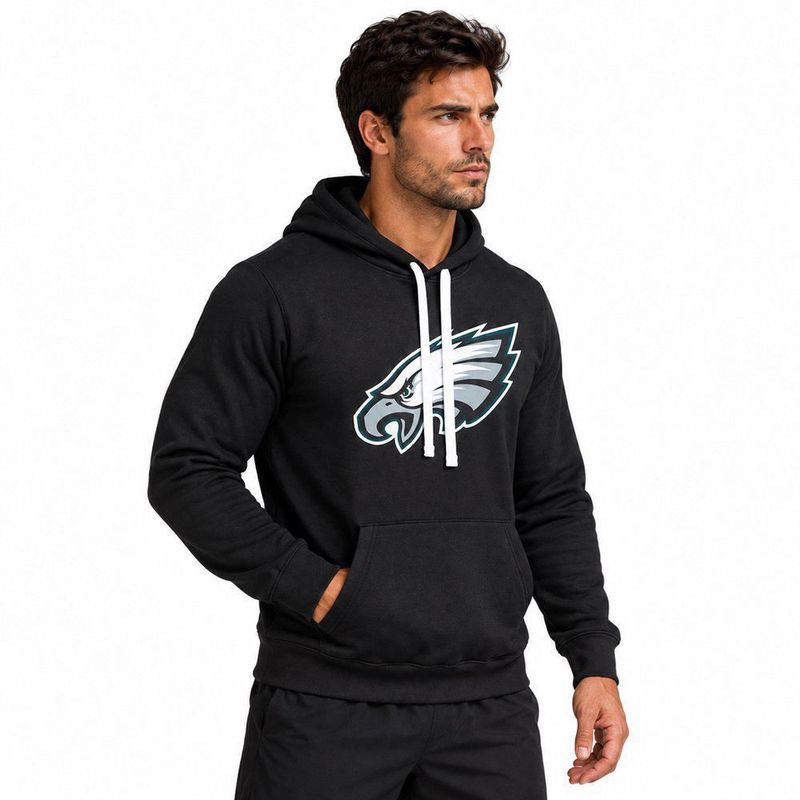 Sudadera Hoodie NFL Philadelphia Eagles Manga Larga Negro Hombre