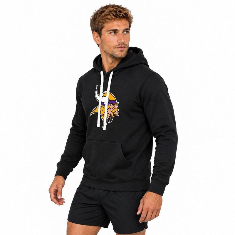 Sudadera Hoodie NFL Minnesota Vikings Manga Larga Negro Hombre