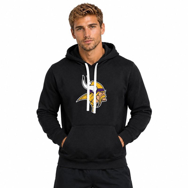 Sudadera Hoodie NFL Minnesota Vikings Manga Larga Negro Hombre