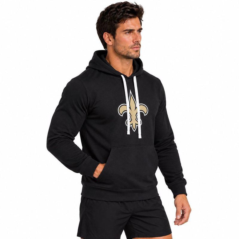 Sudadera Hoodie NFL New Orleans Saints Manga Larga Negro Hombre