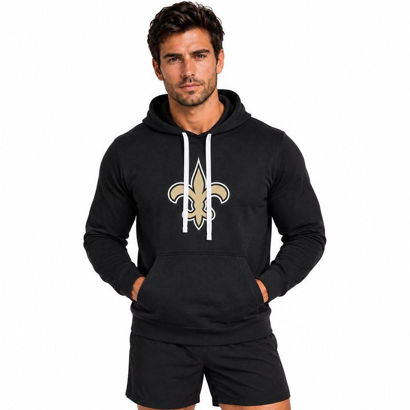 Sudadera Hoodie NFL New Orleans Saints Manga Larga Negro Hombre
