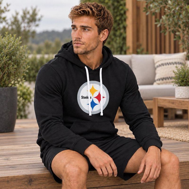 Sudadera Hoodie NFL Pittsburgh Steelers Manga Larga Negro Hombre