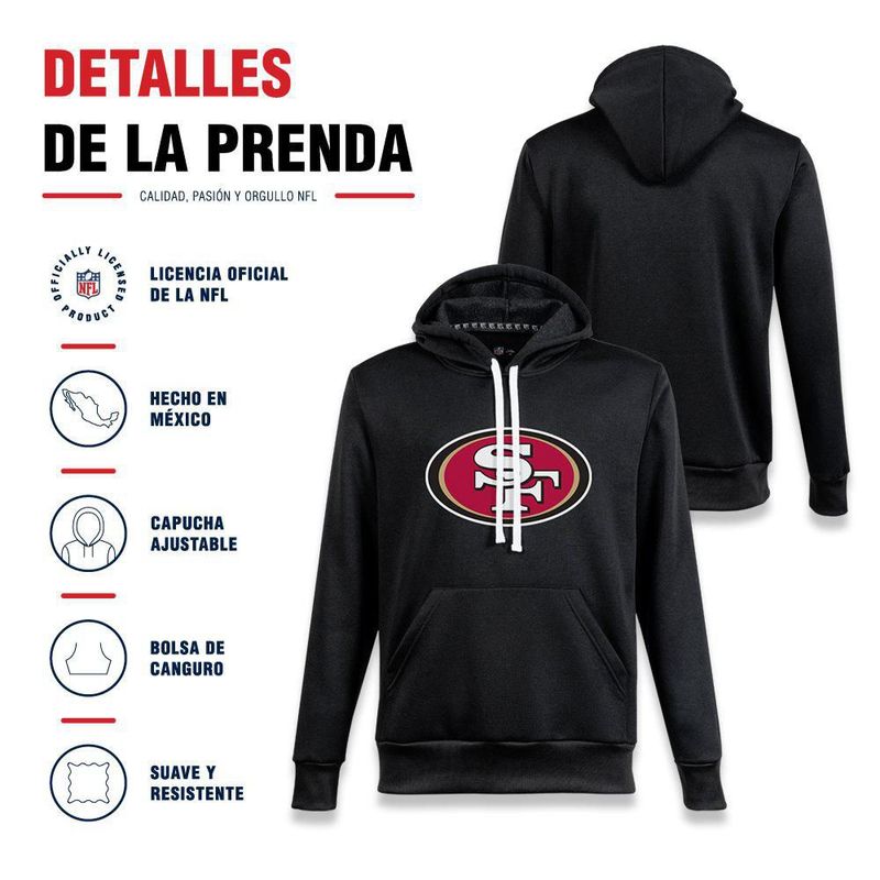 Sudadera Hoodie NFL San Francisco 49ers Manga Larga Negro Hombre