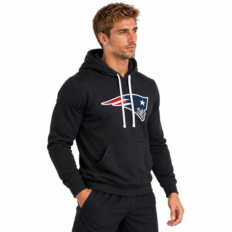 Sudadera Hoodie NFL New England Patriots Manga Larga Negro Hombre