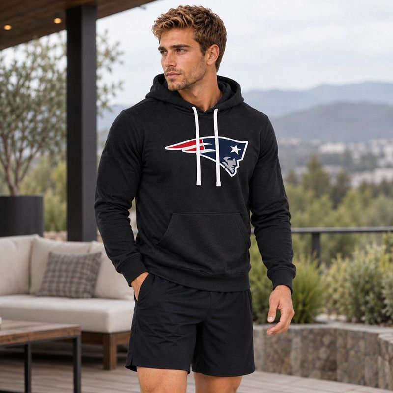 Sudadera Hoodie NFL New England Patriots Manga Larga Negro Hombre
