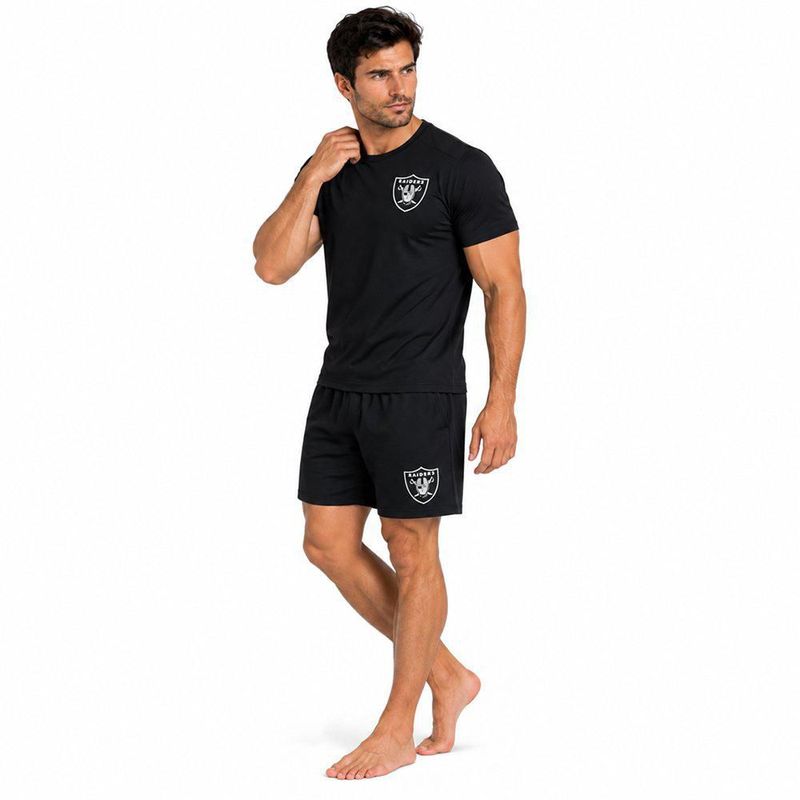 Conjunto Pijama NFL Las Vegas Raiders Playera y Short Negro Hombre