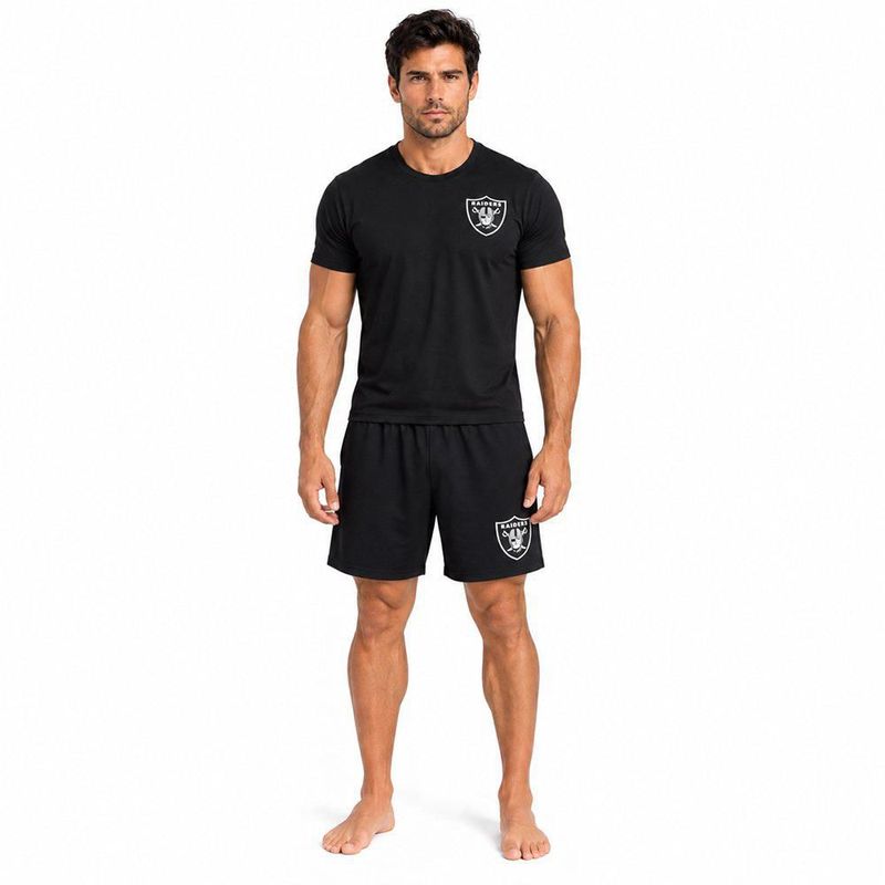 Conjunto Pijama NFL Las Vegas Raiders Playera y Short Negro Hombre