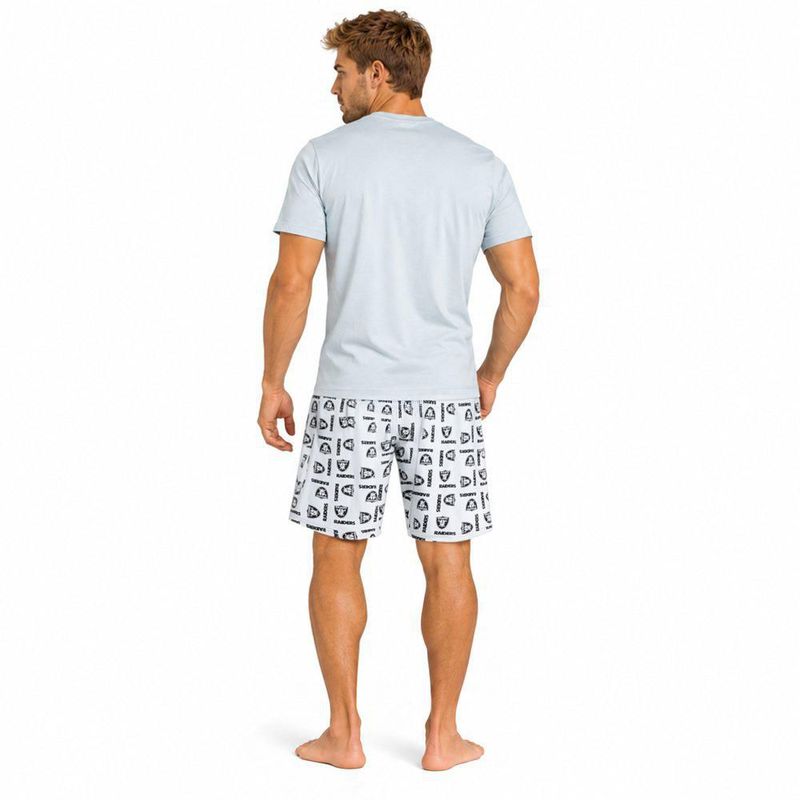 Conjunto Pijama NFL Las Vegas Raiders Playera y Short Gris Hombre