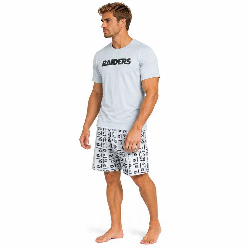 Conjunto Pijama NFL Las Vegas Raiders Playera y Short Gris Hombre