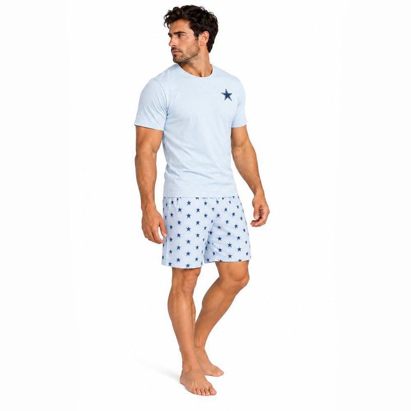 Conjunto Pijama NFL Dallas Cowboys Playera y Short Gris Hombre