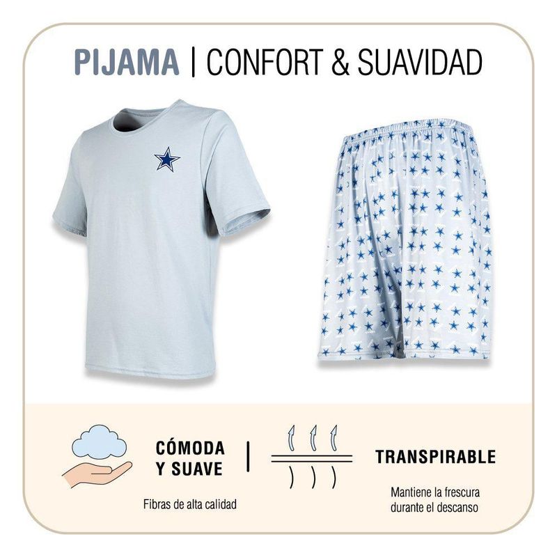 Conjunto Pijama NFL Dallas Cowboys Playera y Short Gris Hombre