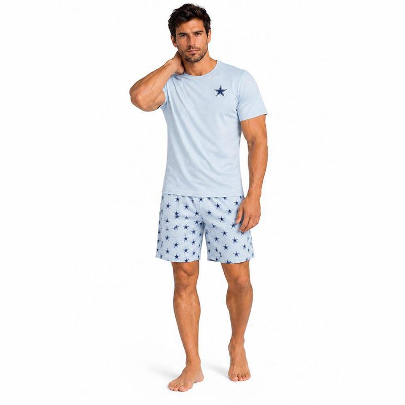 Conjunto Pijama NFL Dallas Cowboys Playera y Short Gris Hombre
