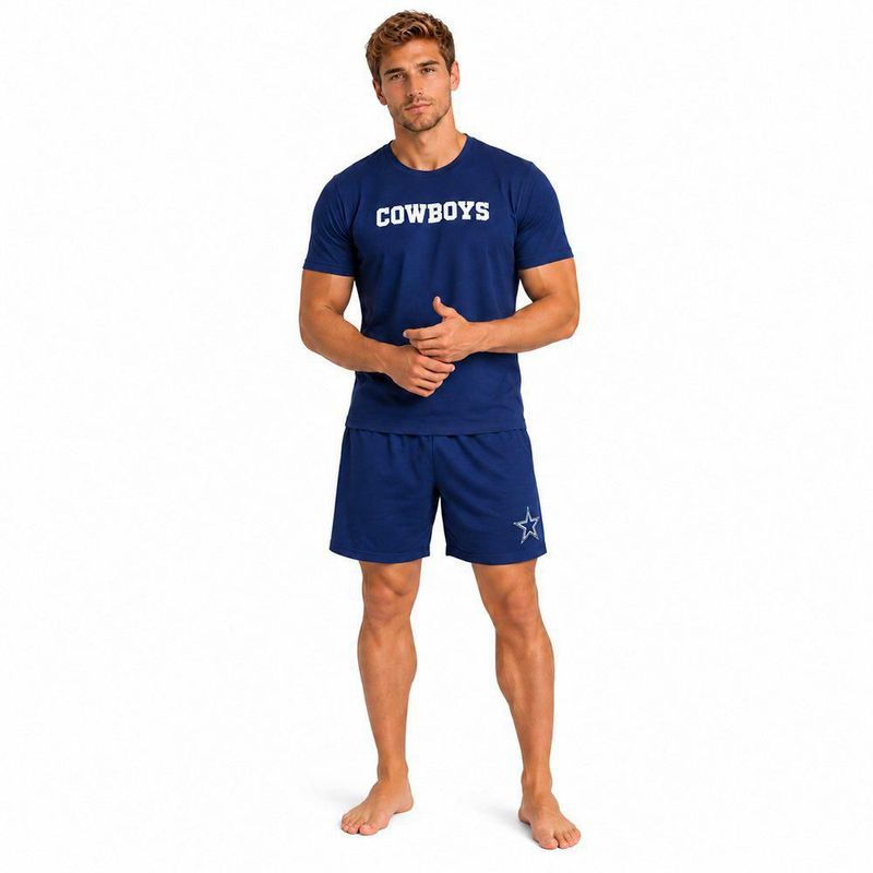 Conjunto Pijama NFL Dallas Cowboys Playera y Short Azul Marino Hombre