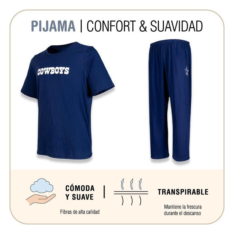 Conjunto Pijama NFL Cowboys Playera y Pantalón Azul Marino Hombre