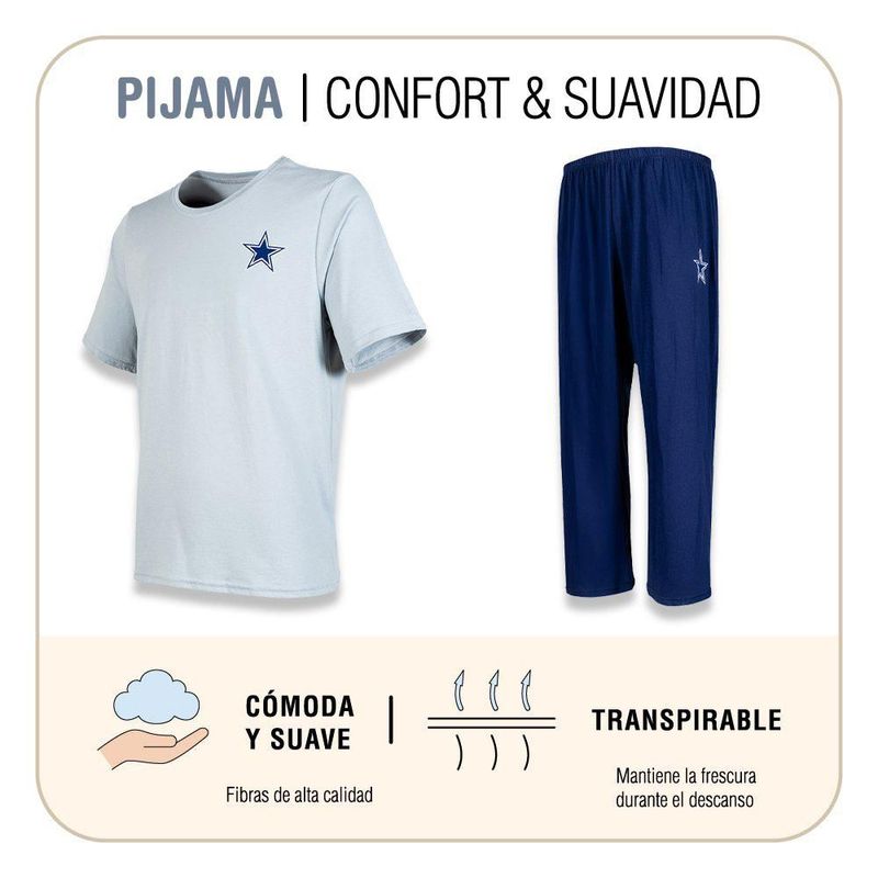 Conjunto Pijama NFL Dallas Cowboys Playera y Pantalón Gris Hombre