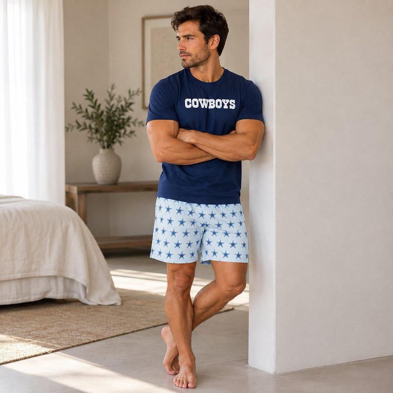Conjunto Pijama NFL Dallas Cowboys Playera y Short Azul Marino Hombre