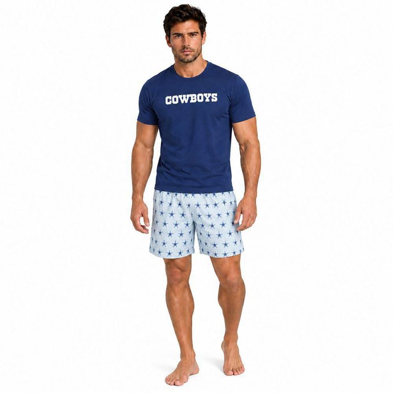 Conjunto Pijama NFL Dallas Cowboys Playera y Short Azul Marino Hombre