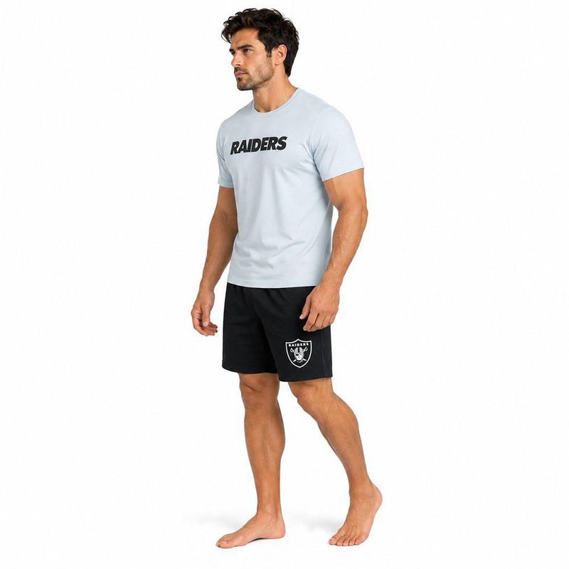 Conjunto Pijama NFL Las Vegas Raiders Playera y Short Gris Hombre