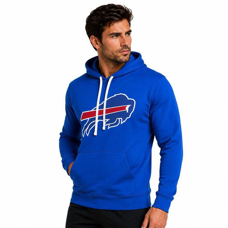 Sudadera Hoodie NFL Buffalo Bills Manga Larga Azul Rey Hombre
