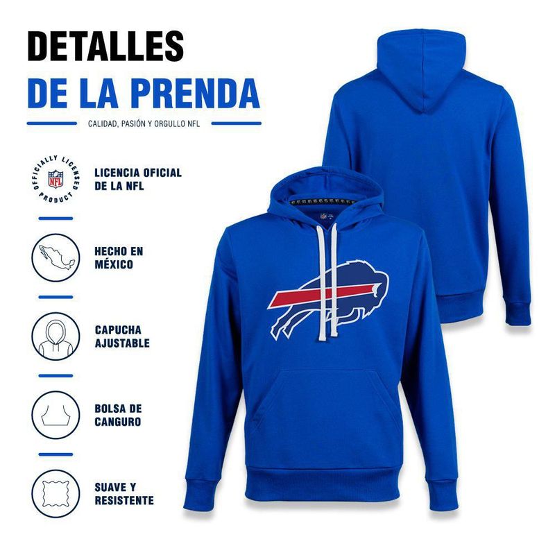 Sudadera Hoodie NFL Buffalo Bills Manga Larga Azul Rey Hombre