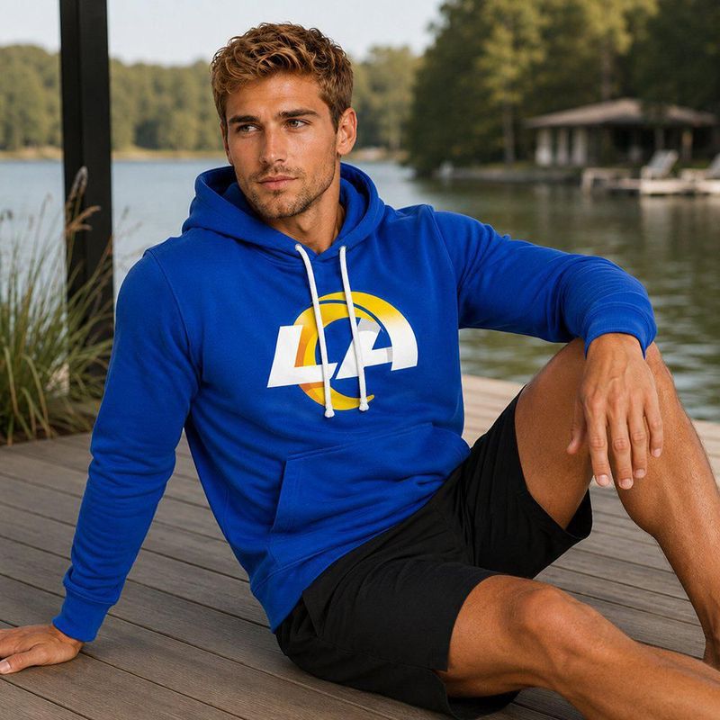 Sudadera Hoodie NFL Los Angeles Rams Manga Larga Azul Rey Hombre