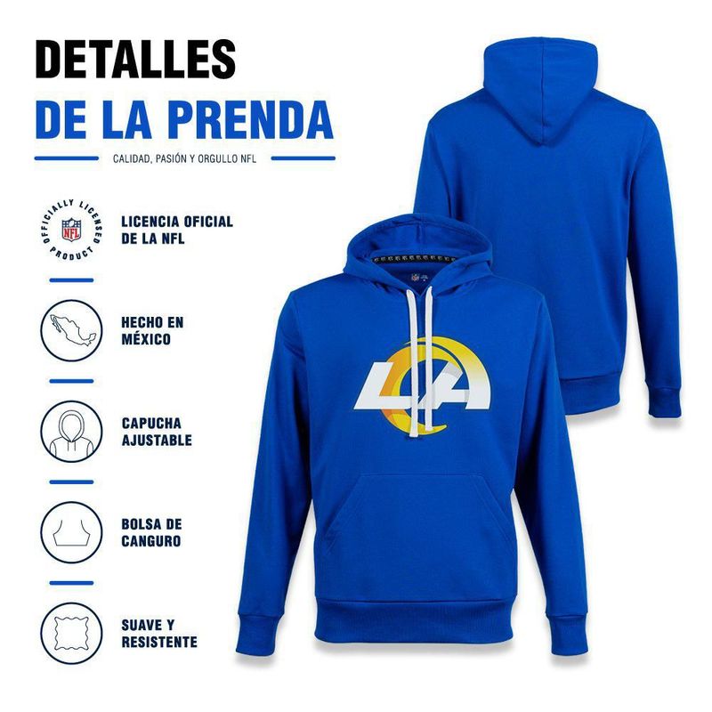 Sudadera Hoodie NFL Los Angeles Rams Manga Larga Azul Rey Hombre