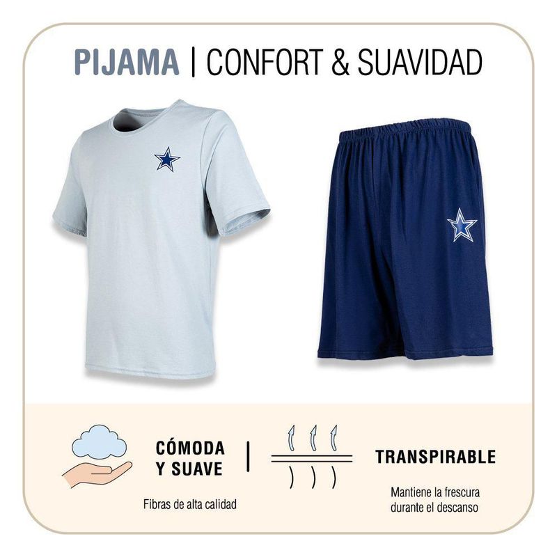 Conjunto Pijama NFL Dallas Cowboys Playera y Short Gris Hombre