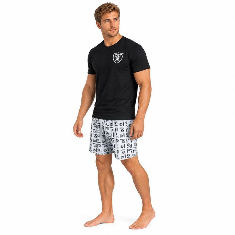 Conjunto Pijama NFL Las Vegas Raiders Playera y Short Negro Hombre