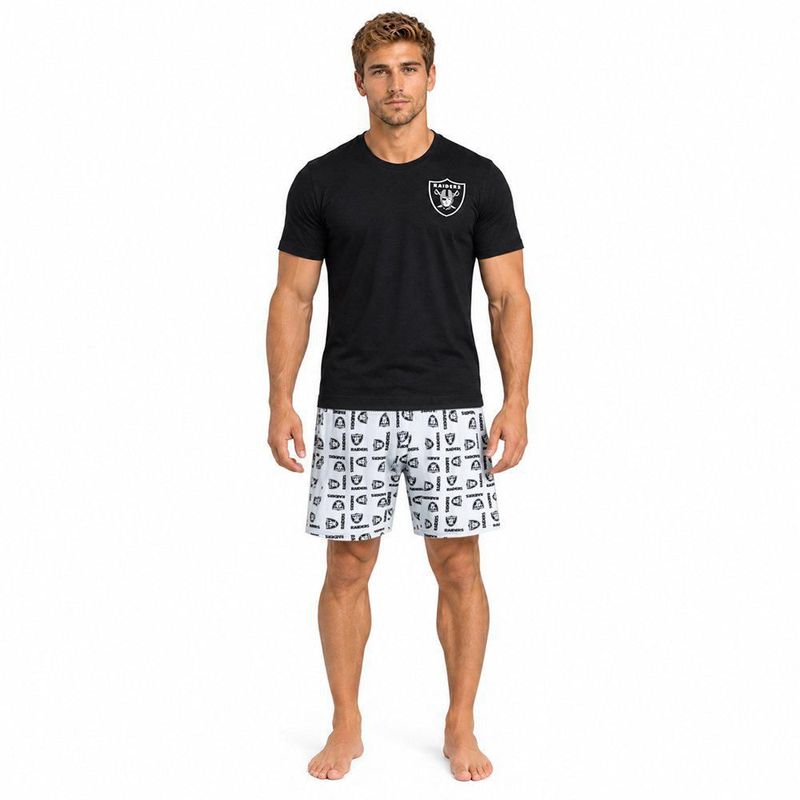 Conjunto Pijama NFL Las Vegas Raiders Playera y Short Negro Hombre