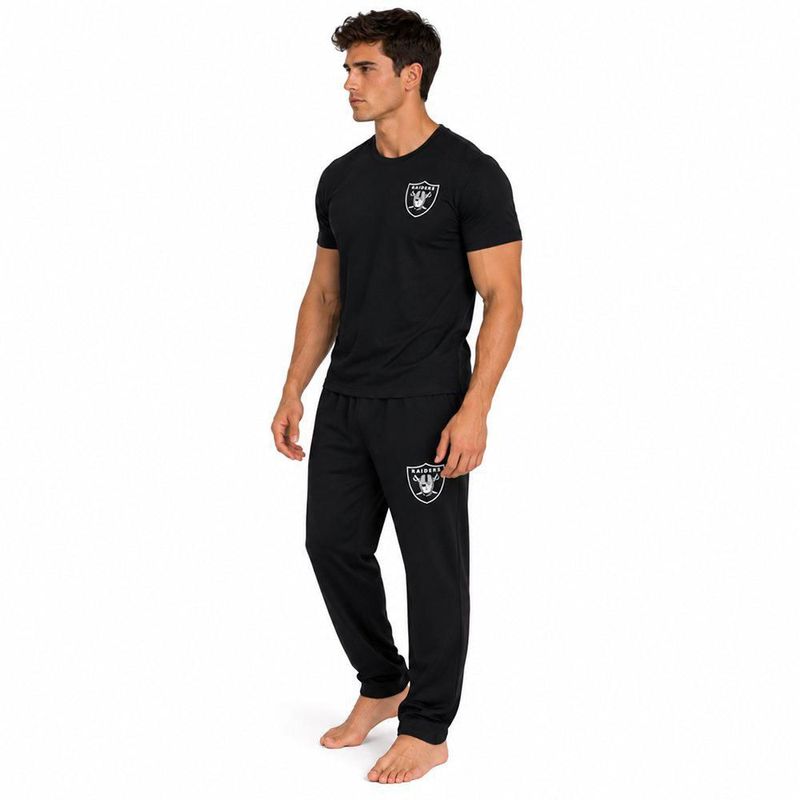 Conjunto Pijama NFL Las Vegas Raiders Playera y Pantalón Negro Hombre