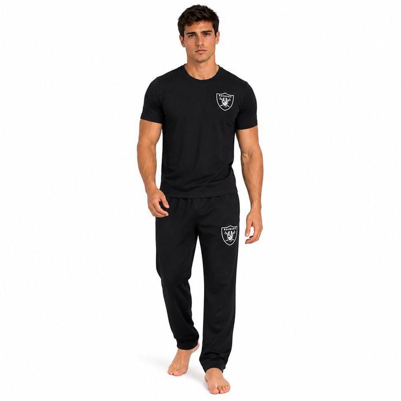 Conjunto Pijama NFL Las Vegas Raiders Playera y Pantalón Negro Hombre