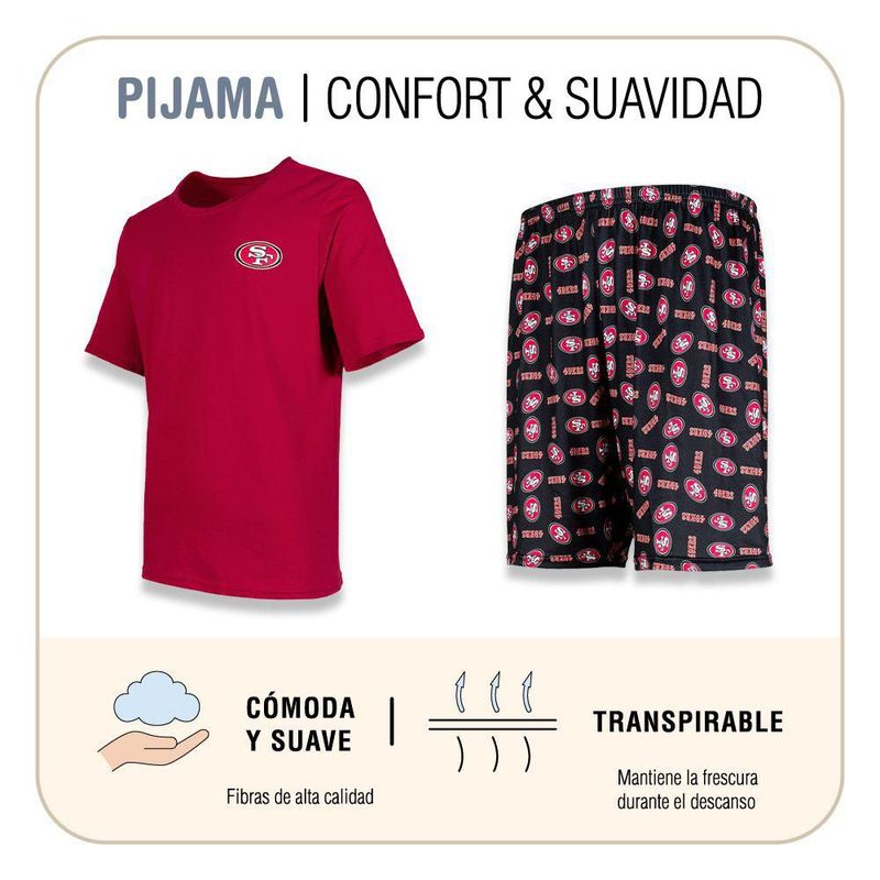 Conjunto Pijama NFL San Francisco 49ers Playera y Short Rojo Hombre