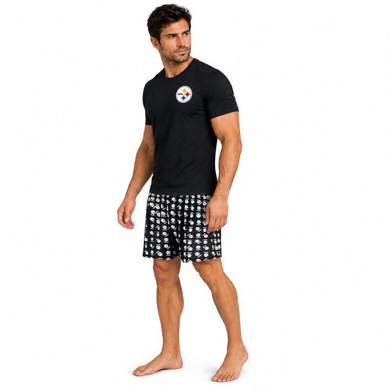Conjunto Pijama NFL Pittsburgh Steelers Playera y Short Negro Hombre