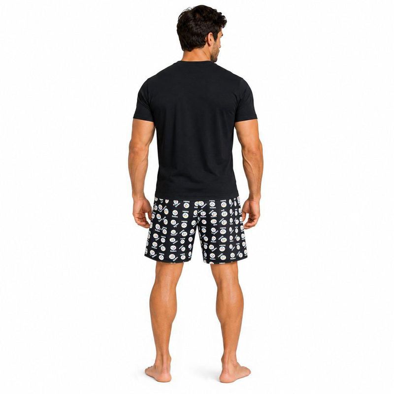 Conjunto Pijama NFL Pittsburgh Steelers Playera y Short Negro Hombre