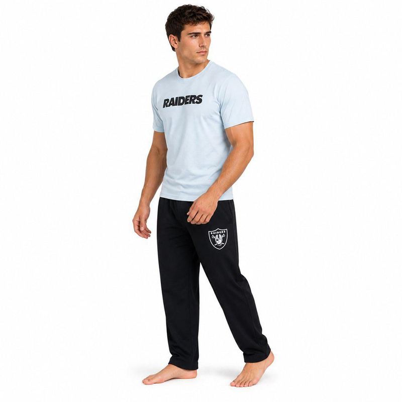 Conjunto Pijama NFL Las Vegas Raiders Playera y Pantalón Gris Hombre