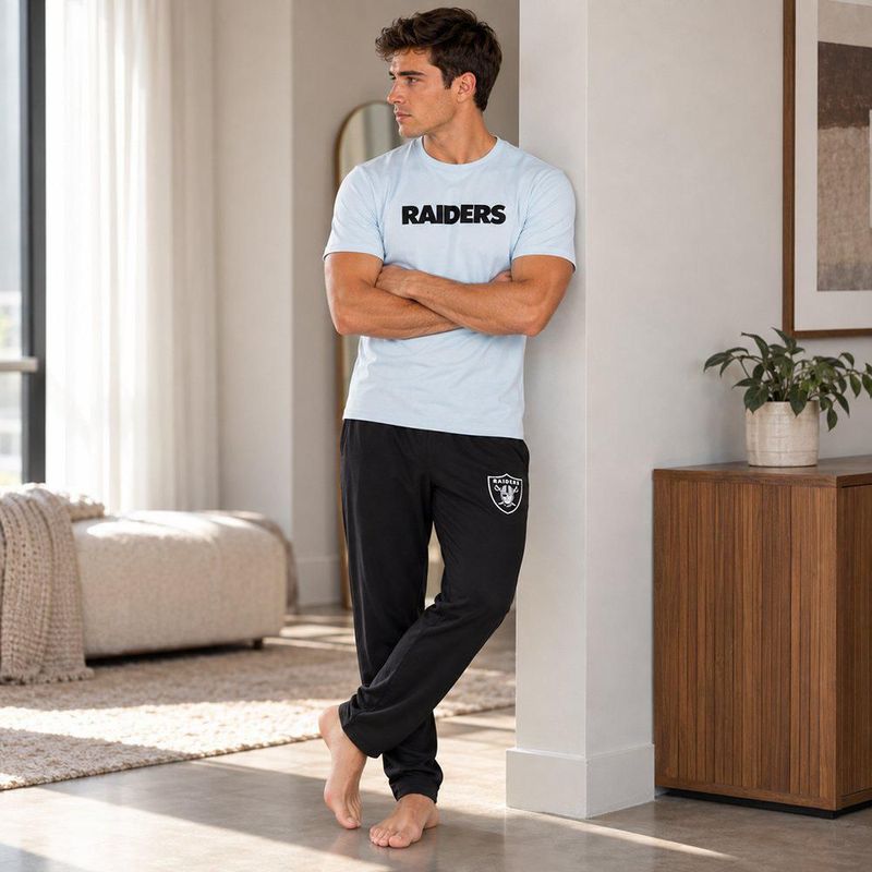 Conjunto Pijama NFL Las Vegas Raiders Playera y Pantalón Gris Hombre