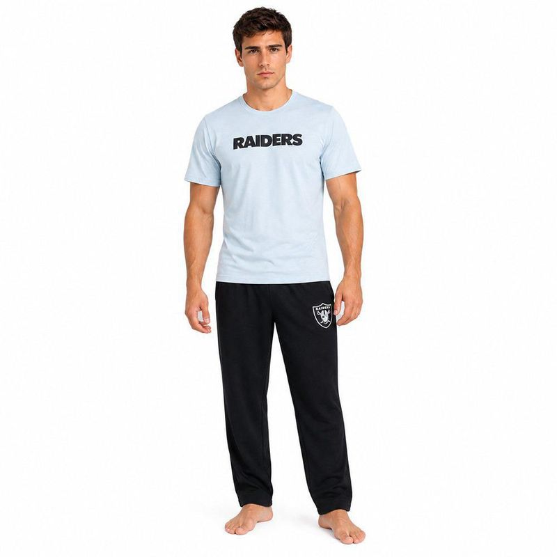 Conjunto Pijama NFL Las Vegas Raiders Playera y Pantalón Gris Hombre